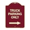 Signmission Reserved Parking Truck Parking W/ Right Arrow Heavy-Gauge Aluminum Sign, 24" x 18", BU-1824-23029 A-DES-BU-1824-23029 - alternate 1